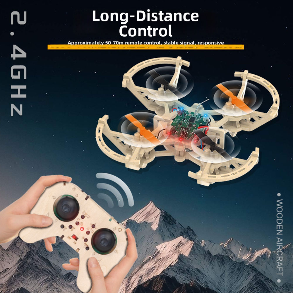 Drone Kit Octocopter - RC Houten Drones Modelbouwset 3 Snelheidsmodi